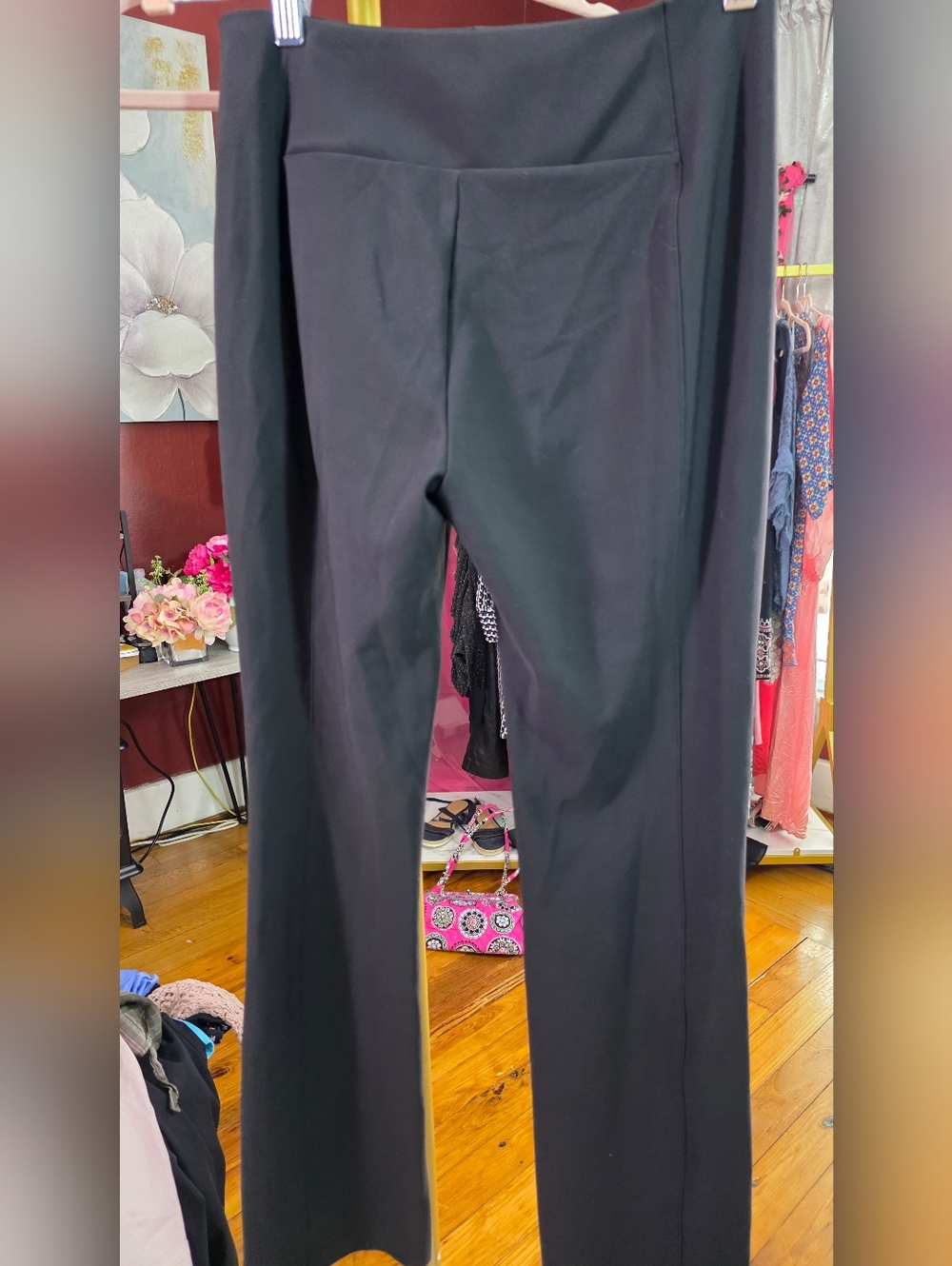 Athleta Black Stretch Pants Straight Split Hem Workwear Active Everyday 2 - Picture 7 of 7